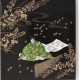 Gold Foil Japanese Lacquer Greeting Card, Heian Nobleman