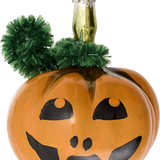 Pumpkin with Tinsel Stalk Glass Ornament