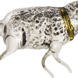 Freeblown Sheep Yellow Collar Glass Ornament