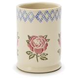 Spongeware Small Ceramic Pen Pot, Tudor Rose