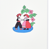 Illustrated Folk Dancers Greeting Card