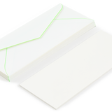 Green Neon Edge White Envelopes - Pack of 10
