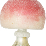 Christmas Ornament, Short Pink Frosted Mushroom