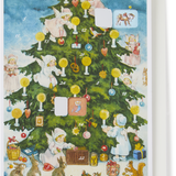 Advent Calendar Card Angels with Christmas Tree