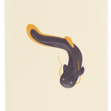 Mini Embossed Flat Card, Cat Fish