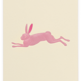 Mini Embossed Flat Card, Pink Rabbit
