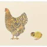Sheep's Wool Embellished Mini Card, Chicken and Chick