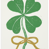 Woodblock Lucky Clover Greeting Card