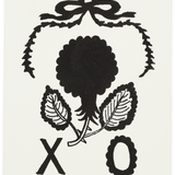 Woodblock Black Flower Greeting Card
