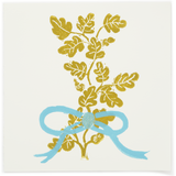 Woodblock Gold Acorns Greeting Card