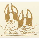 Silk Screen Printed Mini Greeting Card, Friends Forever