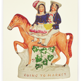Victorian Staffordshire Figure Greeting Card, Going to Market