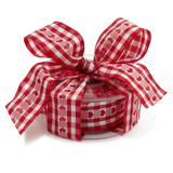 Wired Chequered Heart Ribbon, 20m roll