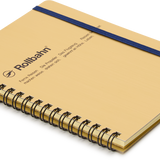 Spiral Bound Rollbahn Card Cover Notebook, Metallic Gold