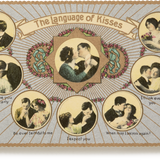 Choosing Keeping Embossed Nostalgic Postcard, Kisses
