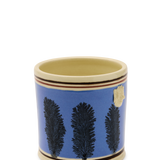 Blue Mochaware Ceramic Pen Pot, 'Seaweed'