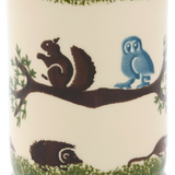 Spongeware Small Ceramic Pen Pot, Woodland Creature