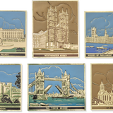 6 London Monuments Foiled Stickers