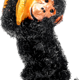 Chimpanzee and Banana Glass Ornament