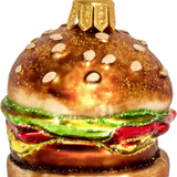Mini Burger Glass Ornament