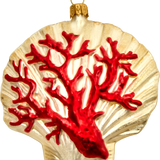 Coral Shell Glass Ornament