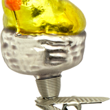 Chick in a Basket Glass Ornament