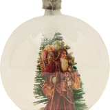 Glass Dome with Victorian Scrap Ornament, St. Nicholas with Toys