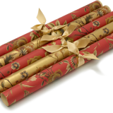 Assorted Red and Gold Brocade Wrapping Papers