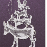 Starched Lace Hanging Ornament, Town Musicians of Bremen