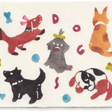 Katazome Greeting Card, Dogs