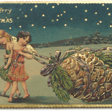 Embossed Christmas Choosing Keeping Postcard