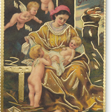 Embossed Christmas Choosing Keeping Postcard