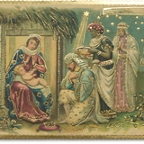 Embossed Christmas Choosing Keeping Postcard