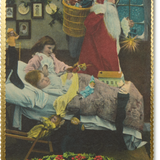 Embossed Christmas Choosing Keeping Postcard