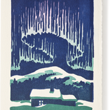 Letterpress Christmas Greeting Card, Northern Lights