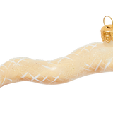 White Snake with Blue Eyes Glass Ornament