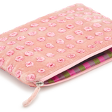 Anke Drechsel Silk Velvet Embroidered Pouch, Dotty Old Rose