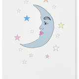 Illustrated Moon and Stars Greeting Card