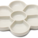 Japanese Daisy Shaped Bone China Ceramic Palette, Umezara