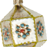 Blue and Green Flower Lantern Glass Ornament