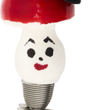 Papier-mâché Mini Red Mushroom with Top Hat on Clip