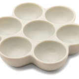 Japanese Daisy Shaped Bone China Ceramic Palette, Tamazara