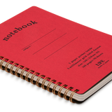 Life Spiral Bound A5 Grid Notebook with Pocket, Red