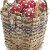 Small Wicker Basket of Mushroom Bounty Ornament