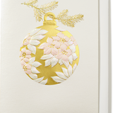 Engraved Christmas Poinsettia Ornament Greeting Card